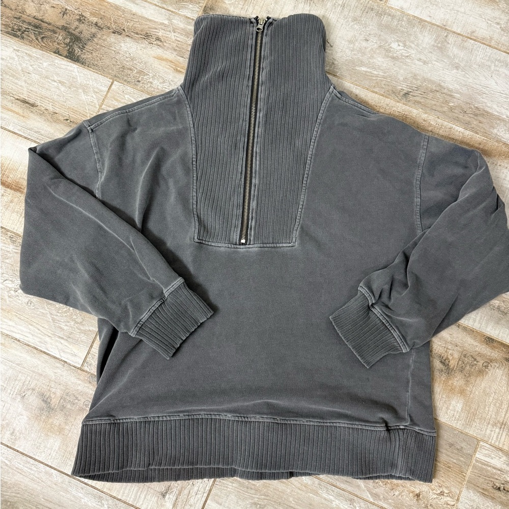 C&C California Women's Charcoal Half-Zip Sweatshirt